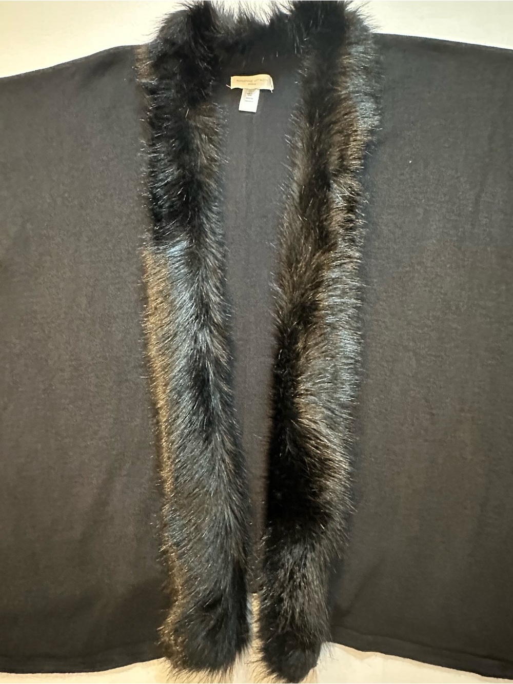Adrienne Vittadini Faux Fur Ruana One Size